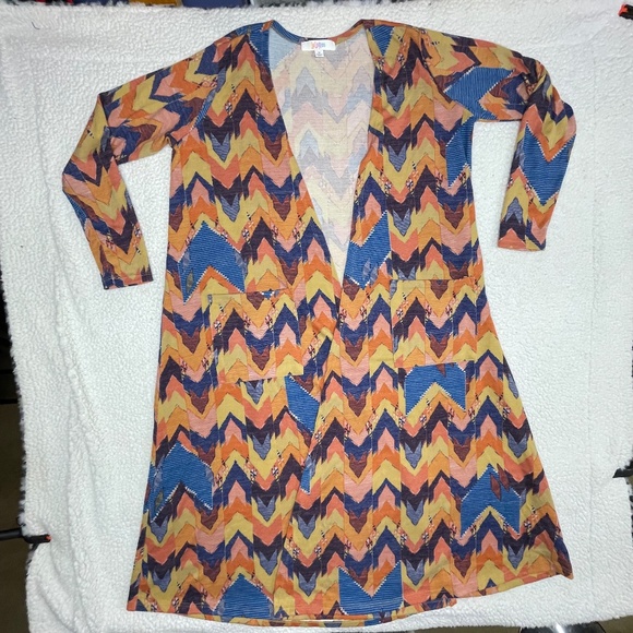 Women’s Medium Multi-Color LuLaRoe Sarah Duster Cardigan - Picture 1 of 15